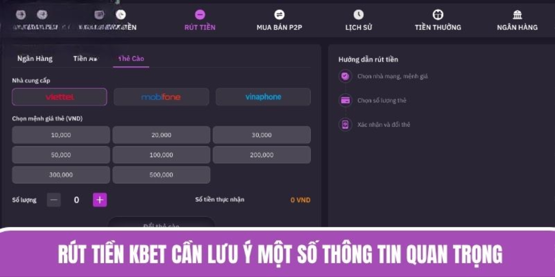 Rút tiền KBET cần lưu ý một số thông tin quan trọng